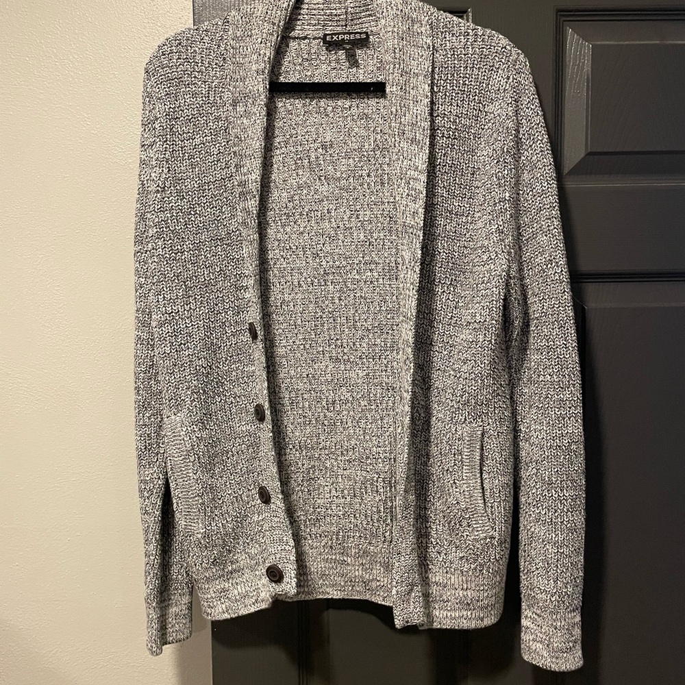 Express Black and White Knit Sweater